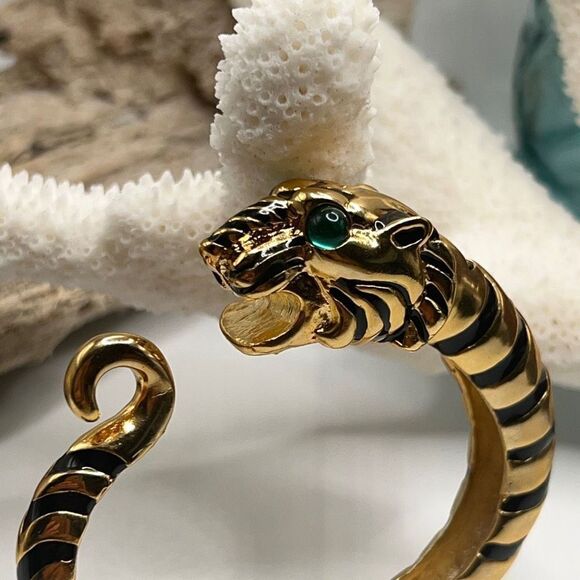 Tiger Green Eye Bangle Kenneth Jay Lanee - Picture 13 of 14